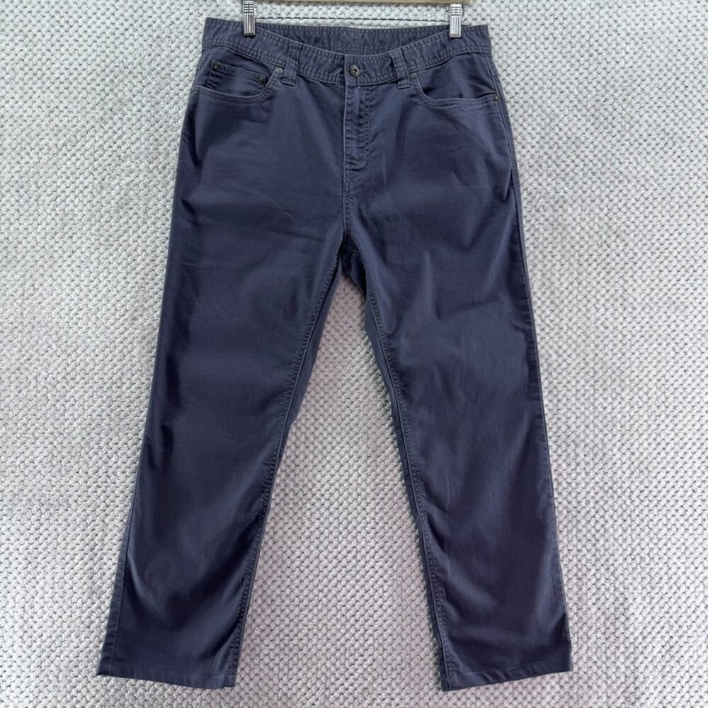 Prana Pants Mens 34X30 Gray Canvas Slim Fit Straight Outdoors Casual